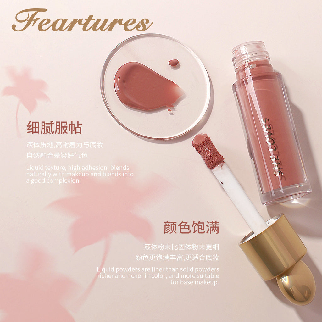 Makeup sheloves Liquid Blush Multi-Color Matte Sunburn Long-Lasting Easy to Apply Lip and Cheek Multi-Use Blush Cream