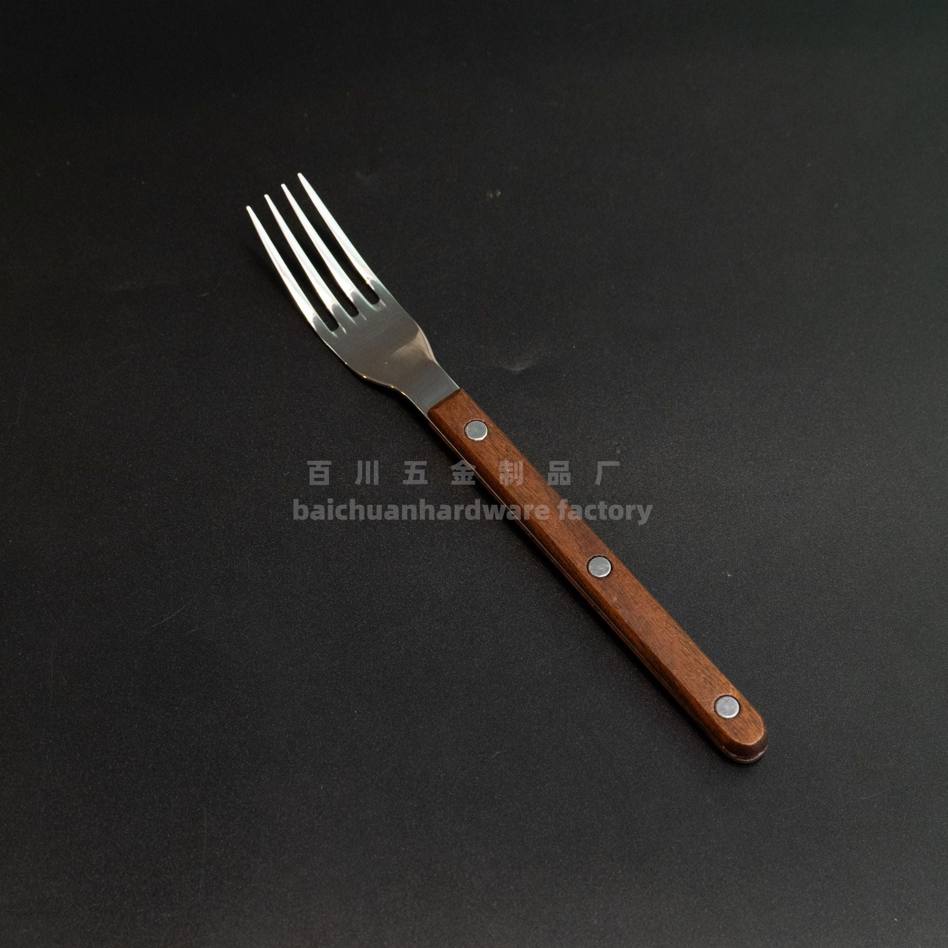French Style Solid Wood Walnut Handle Western Cutlery Stainless Steel Knife Fork Spoon Wholesale Household Kitchen Western Restaurant
