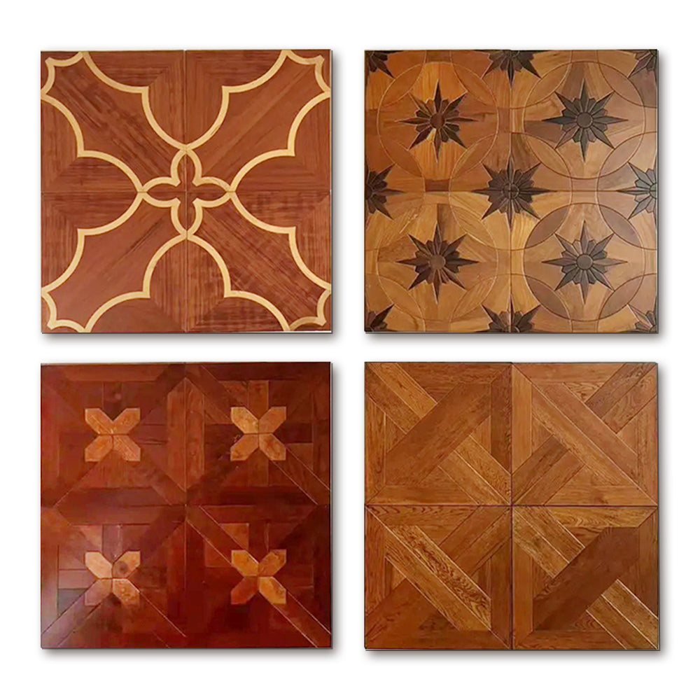 14mm Engineered Solid Wood Square Rosewood Parquet Flooring | Custom Decorative Hardwood Panels for Villas Offices Exterior