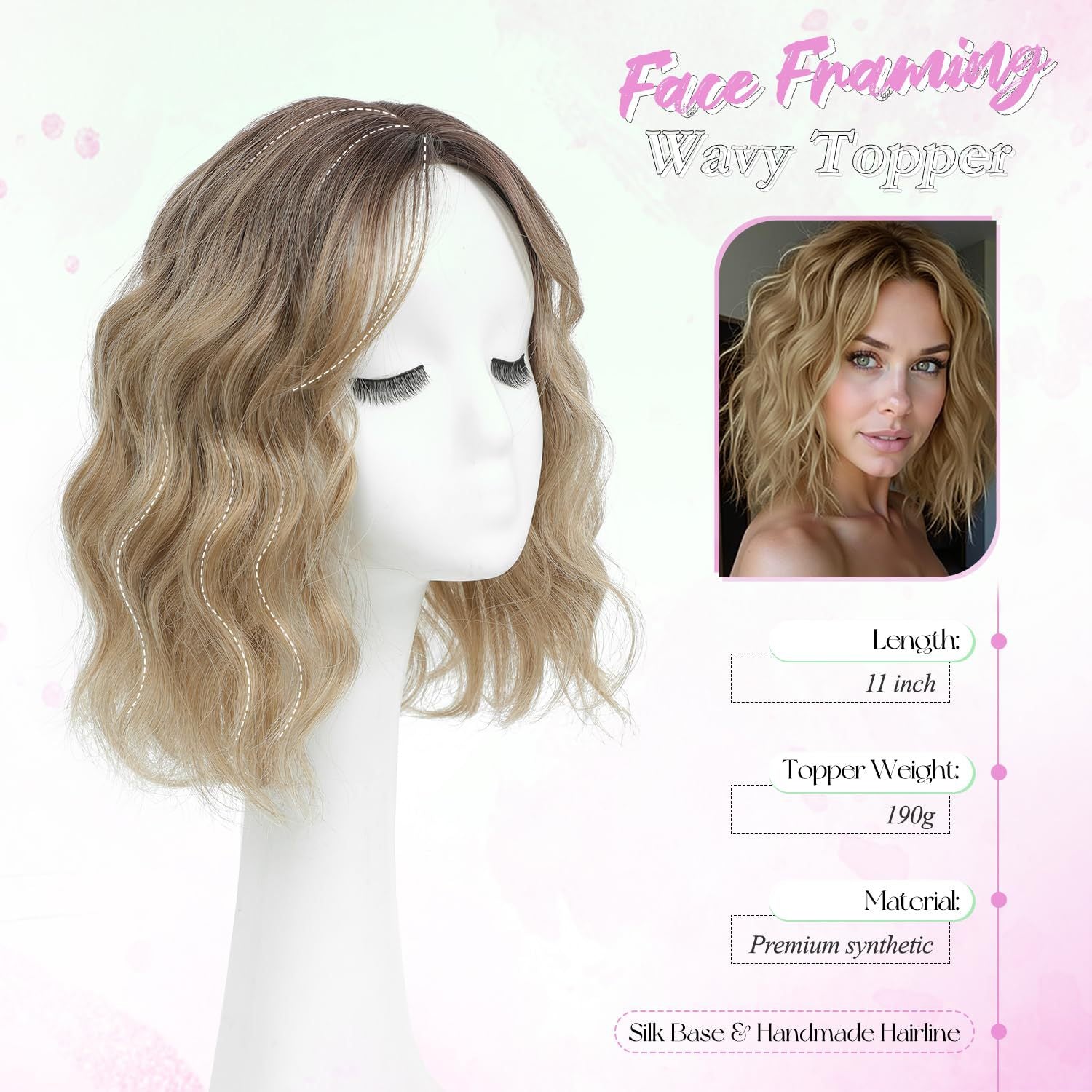 Small Lace Wig Set Export Synthetic Fiber Medium Length Women's Top Natural Middle Part Bangs Hairpiece Wig