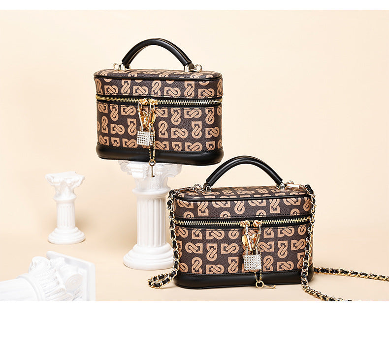 European and American Retro Printed Chain Small Square Bag Trendy Crossbody Women's Bag Niche Versatile Shoulder Handbag Women's Manufacturer