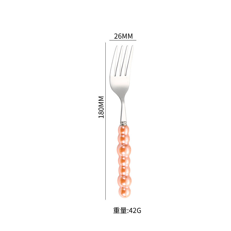Stainless Steel Tableware Hotel Restaurant Pearl Ceramic Handle Knife Fork Spoon4Set of Western Steak Cutlery