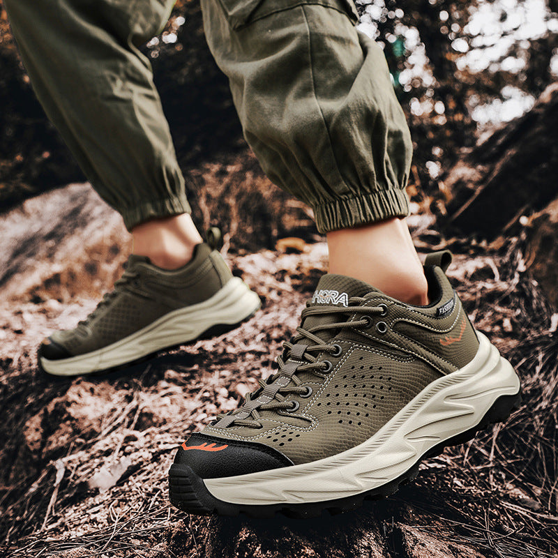 New Thick-Soled Height-Increasing Hong Kong Style Dad Shoes Trendy Retro Outdoor Non-Slip Hiking Shoes Sports Casual Shoes Men's Shoes