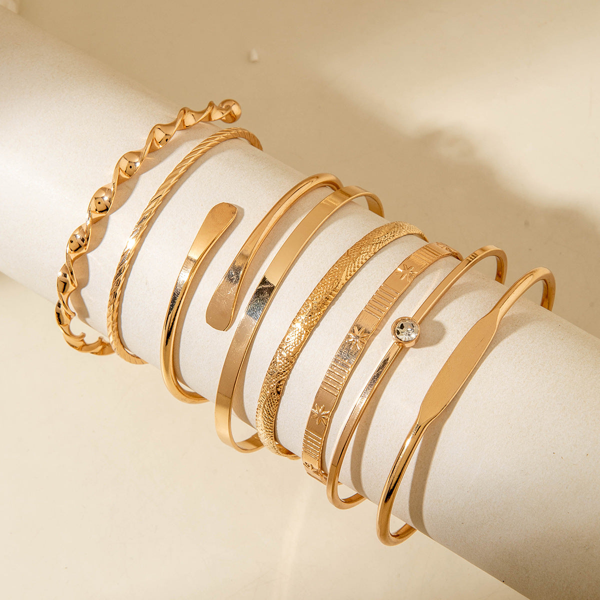 European and American Ornament Stackable Round Imitation Pearl Smooth Open Bracelet Fashion Jewelry Bracelet Wholesale