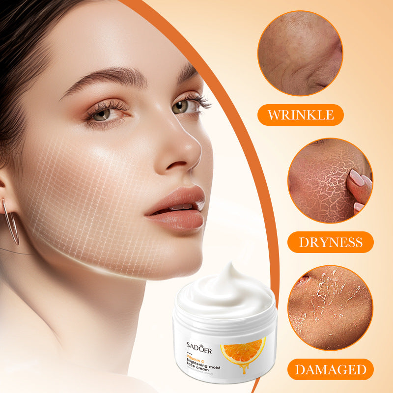 Vitamin C Moisturizing Cream SADOER Whitening, Hydrating, and Skin-Softening Face Cream Cross-Border Wholesale