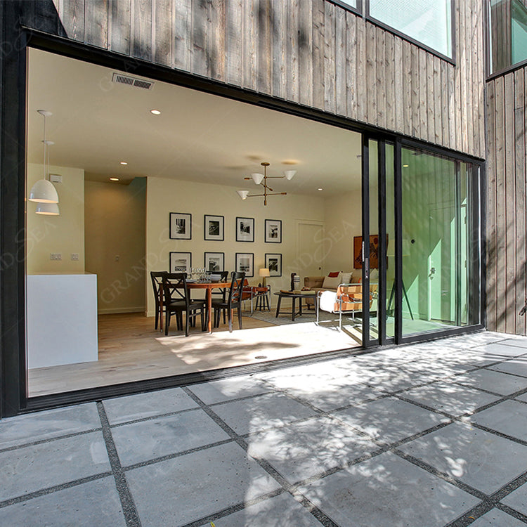 Hurricane Resistant Thermal Insulation Double Glazed Modern Exterior Door Modern Design Aluminum Lowe Glass Sliding Door