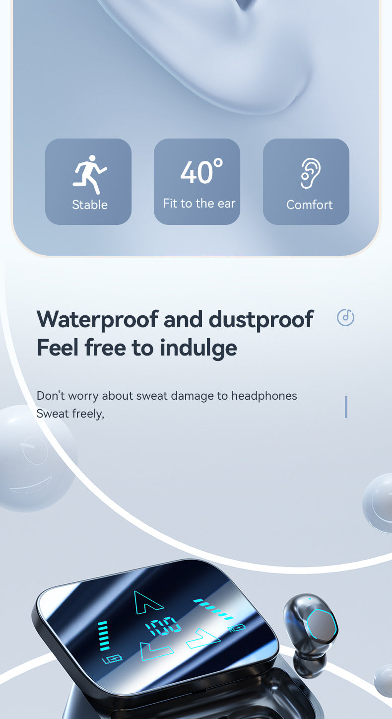 M48Digital Display Bluetooth Earbuds Ultra-Long Battery Life In-Ear Comfortable for Long Wear Private Model Wireless Bluetooth Earbuds Factory Wholesale