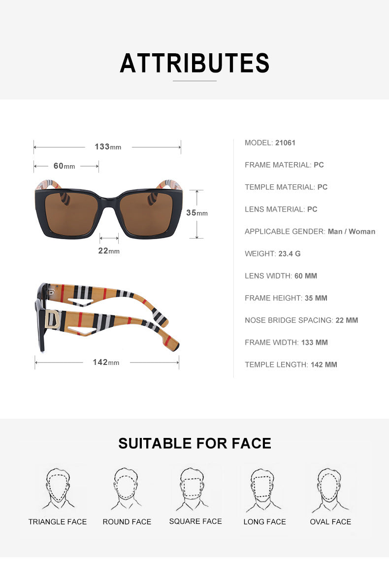 2025New Sunglasses for Women Trendy New European and American Fashion Chain Square Frame Sunglasses for Women Necklace Pendant sunglasses
