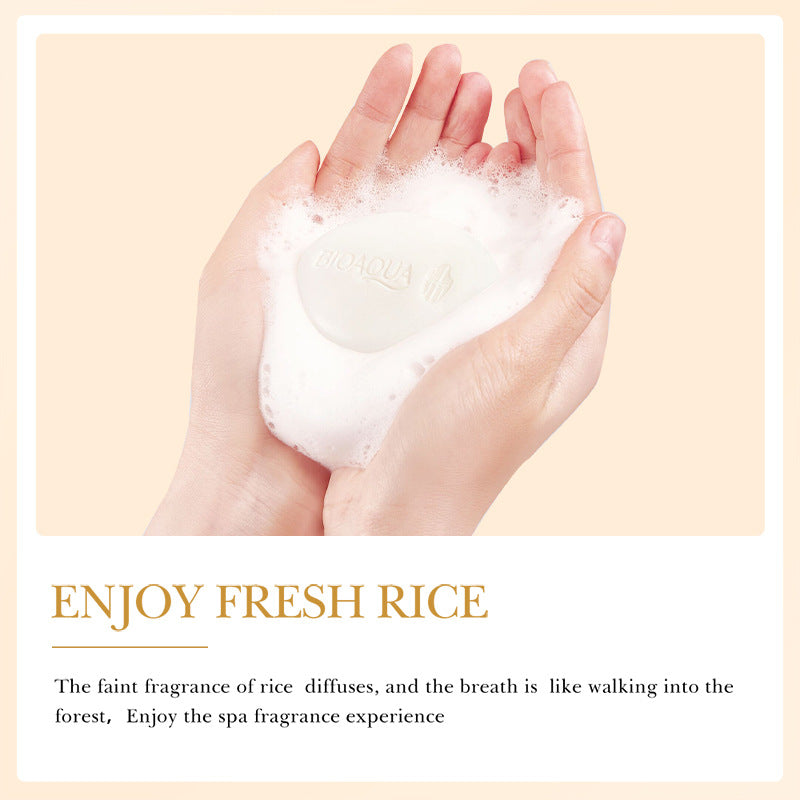 【 】BIOAOUA Rice Puree Soap Bathing Bath Soap Essential Oil Handmade Soap Manufacturer