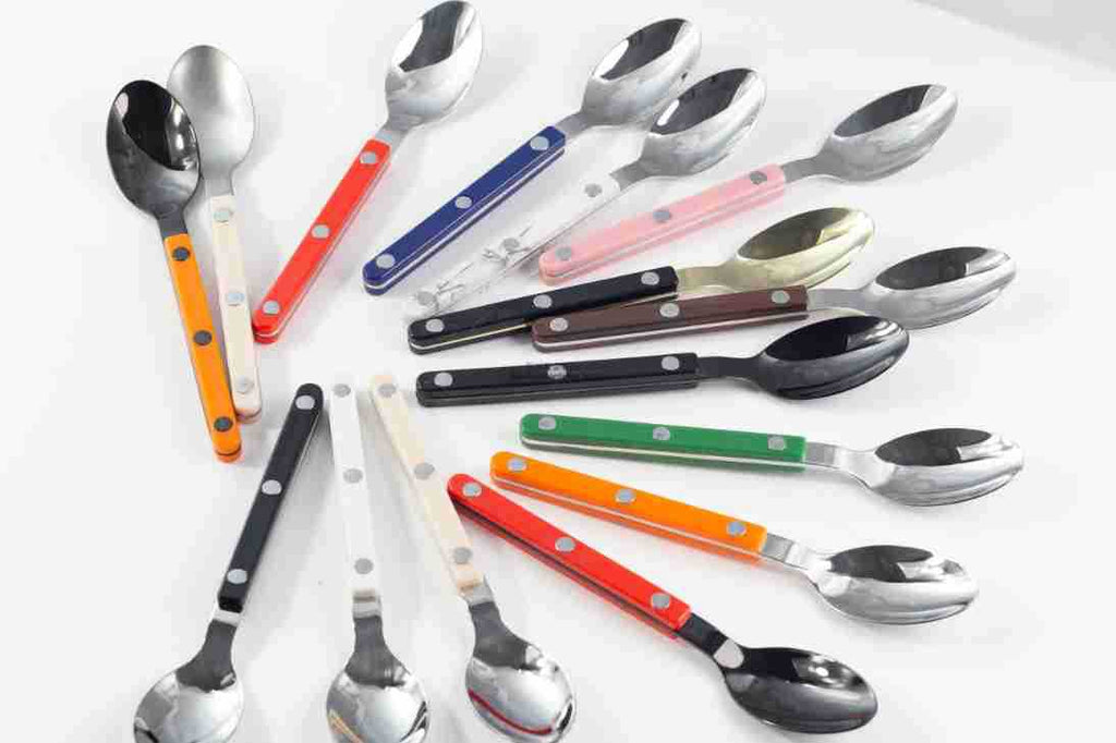 304Mirror Western Tableware Set ABS Handle Butter Knife Fork Spoon Clip Handle Steak Dessert Spoon Fork Plastic Handle