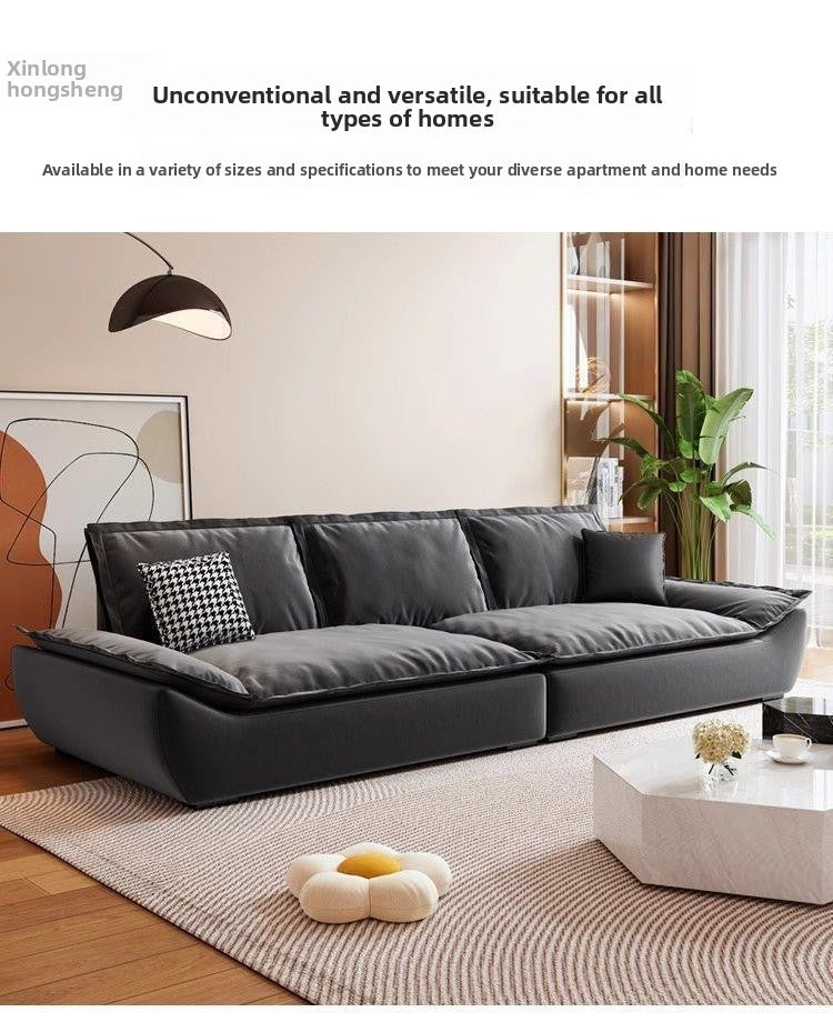 Italian Minimalist Sailboat Sofa Light Luxury Home Living Room Large Sofa Rental House Small Apartment Straight Row Fabric Sofa