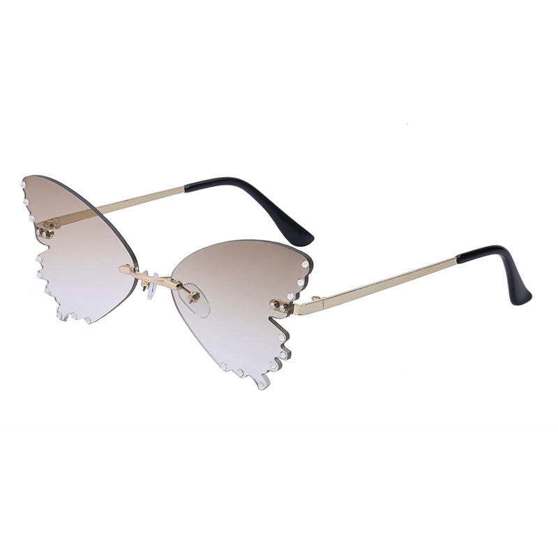 New Style Sunglasses for Women with Rhinestones Butterfly Sunglasses Trendy Personality Halloween Party Quirky Cool Glasses