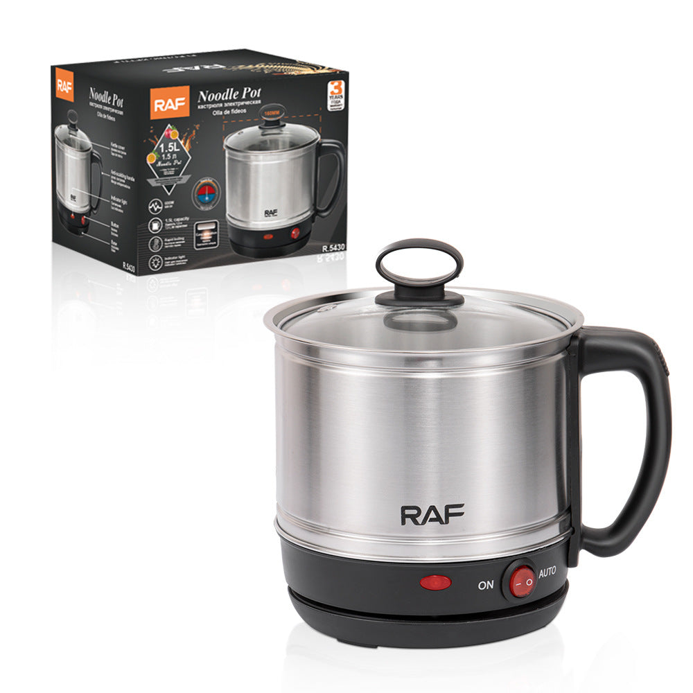 RAF Portable Stainless Steel Electric Kettle for Home Use, Single Person Electric Cooking Cup, Integrated Instant Noodle Pot, Electric Cooking Pot