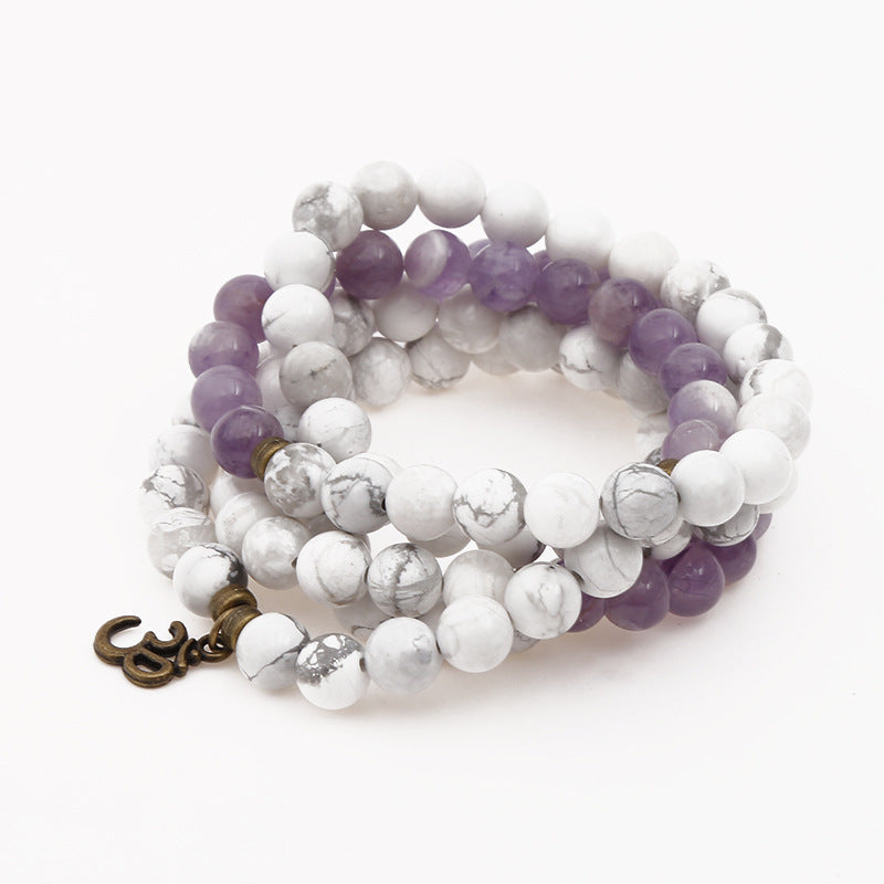 Amethyst Bracelet Men's Volcanic Stone Long Blue Point Bracelet Pyrite White Pine Braided Bracelet