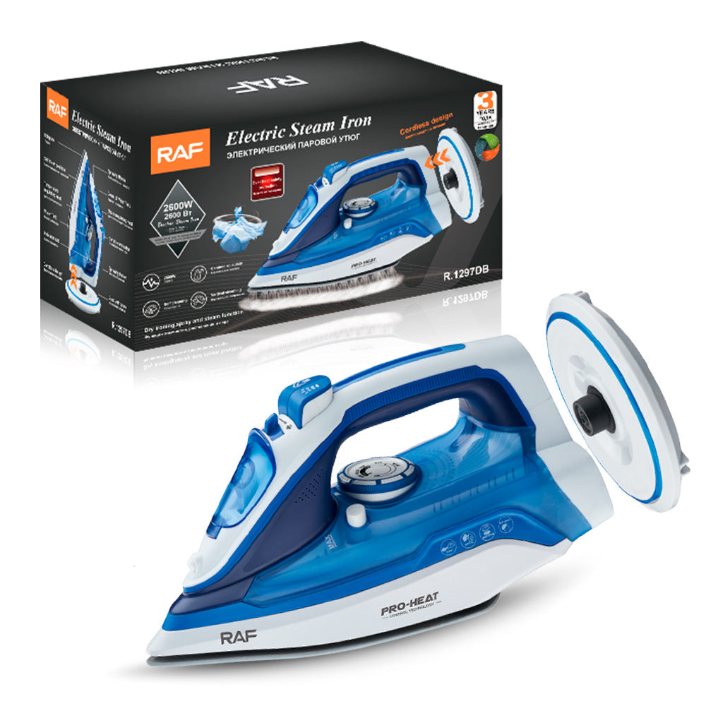 RAF EU Standard Electric Iron Household Handheld Wireless Wired Steam Electric Iron Detachable Ironing Machine for Clothes