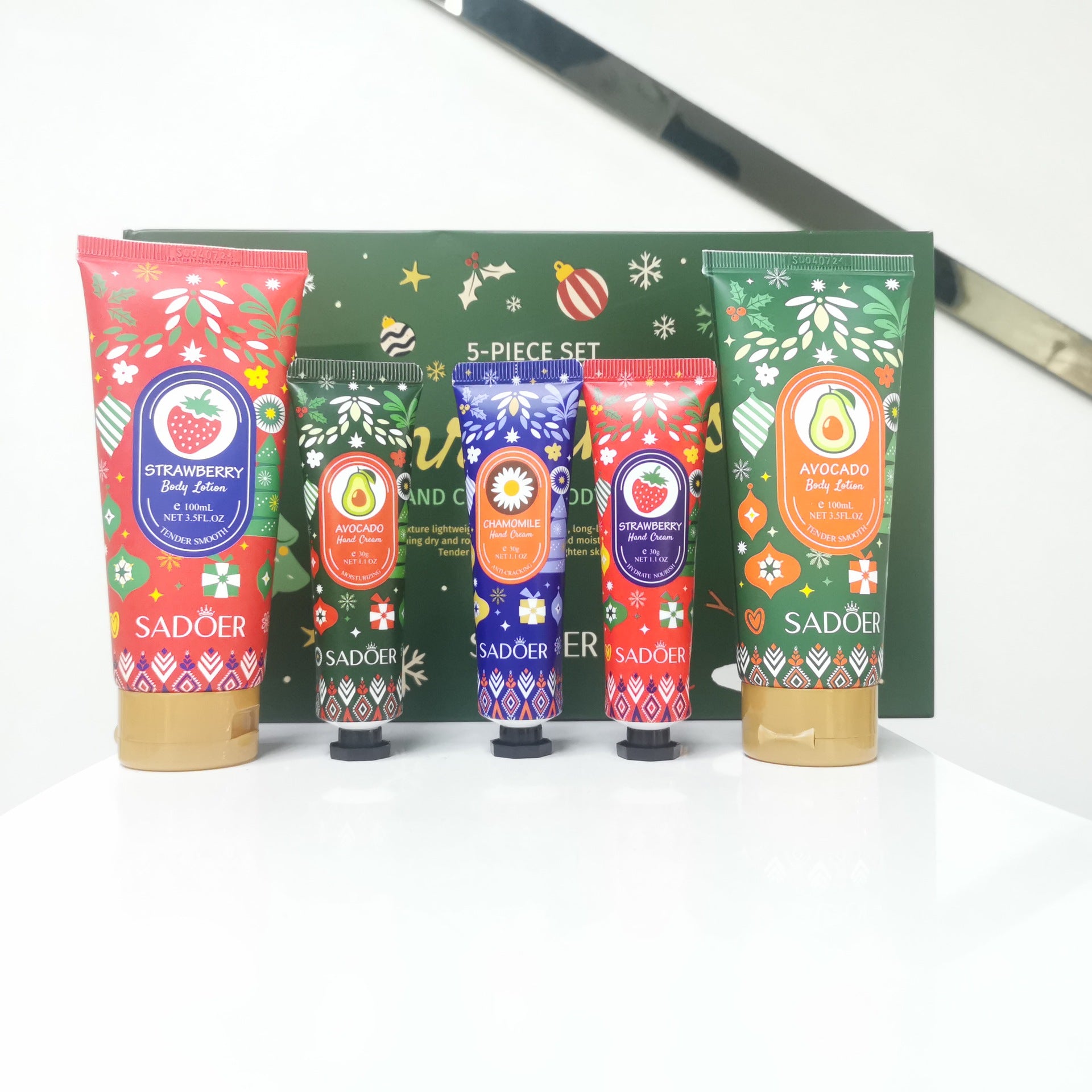 Christmas Moisturizing Anti-Chapped Hand Cream Five-Piece Set SADOER Autumn and winter hand cream  foreign trade wholesale