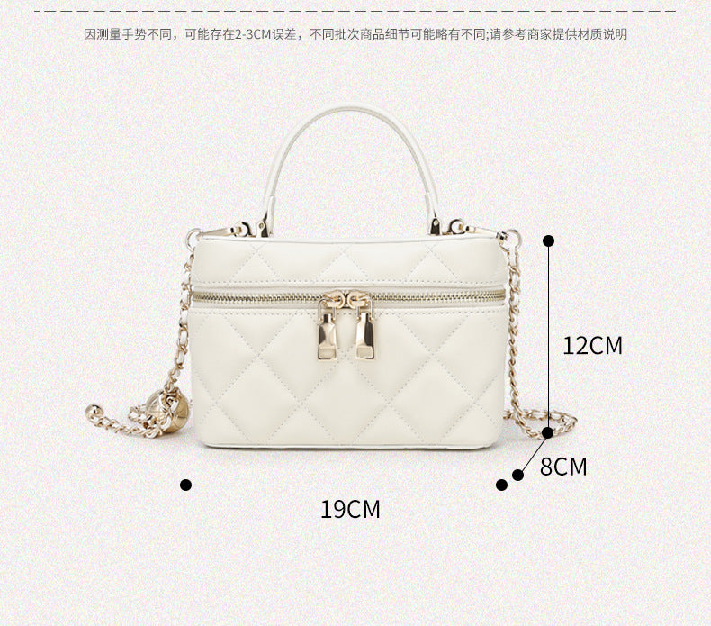 Korean Style Fashion Handbag for Women New Simple Embroidery Small Square Bag2024Spring and Summer Trendy Crossbody Bag