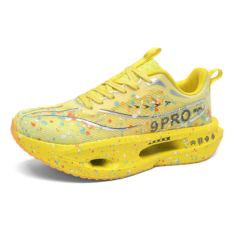 Autumn New Red Rabbit9Fluorescent Parent-Child Comfortable Sports Shoes High Elasticity Really Soft Sole Carbon Plate Wear-Resistant Running