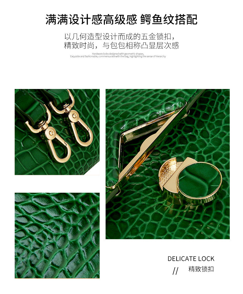 Women's Bag Summer New Crocodile Pattern Chain Bag Trendy Fashion Retro Personality Stylish Single Shoulder Crossbody Bag