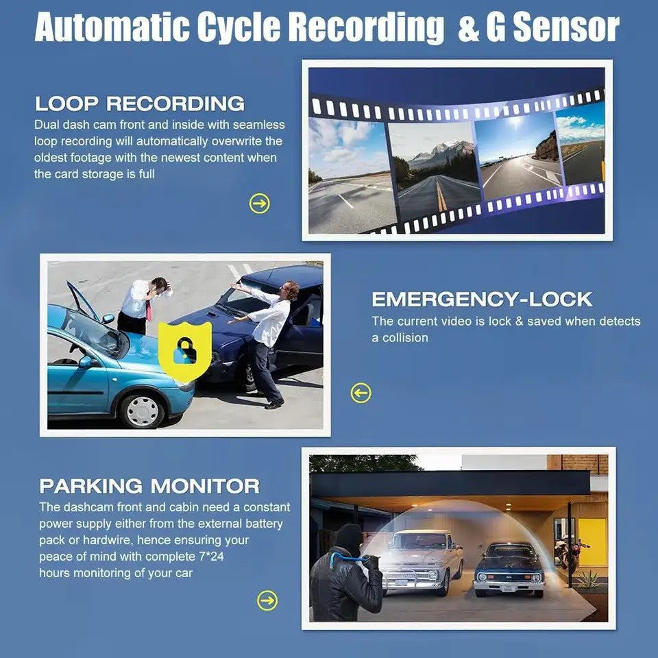 4Recording4Lens Phone WIFI High Definition Internet1080P Infrared Night Vision3Inch Large Screen Rearview Camera Model