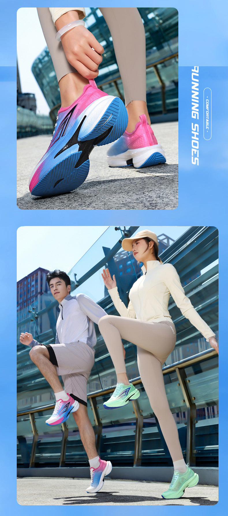Spring Running Shoes Professional Physical Test Student Middle School Entrance Exam Field Training Shoes Carbon Plate Sports Casual Shoes Shock Absorption Men's Shoes