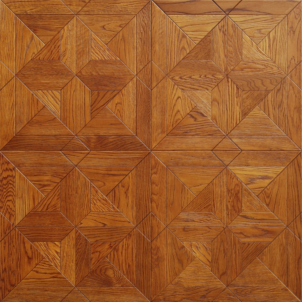 Custom 12mm Square Teak Parquet Flooring | Laminated Flooring Tiles PU Waterproof Anti-slip for Outdoor Use Luxury Home