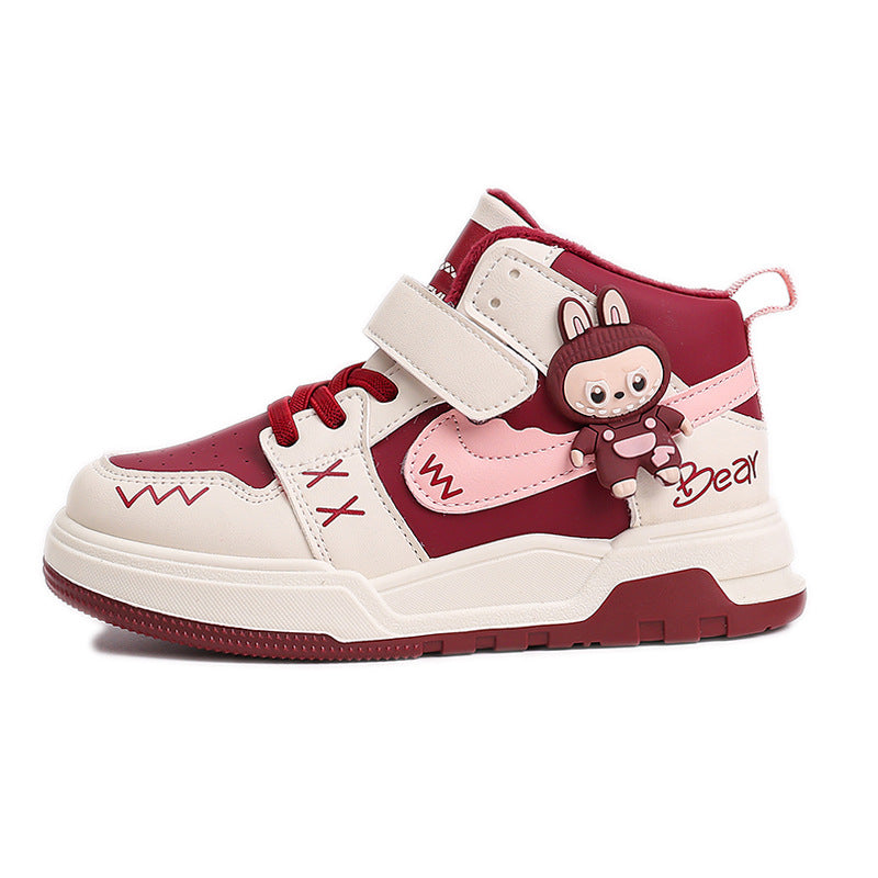 Fashion Doll Labubu Girls' Shoes Princess Shoes2025New Autumn Children's Soft Sole Casual Sports Shoes