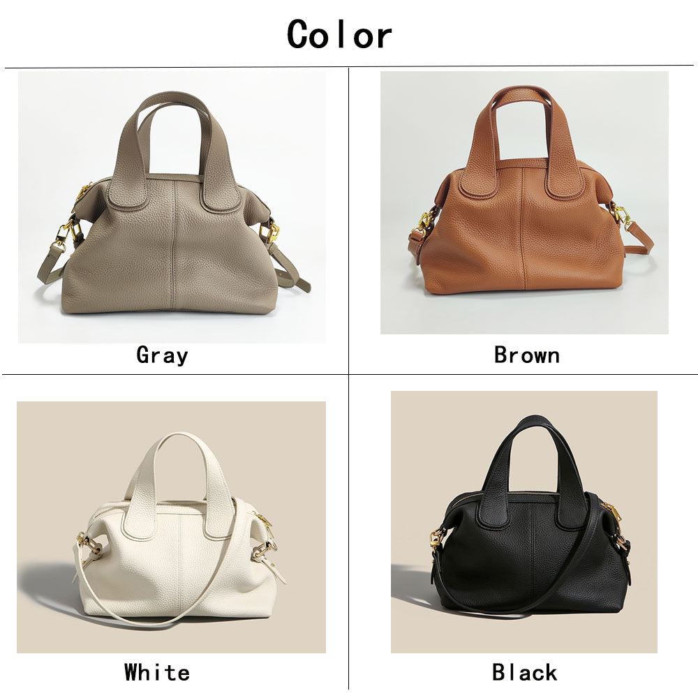 Guangzhou Bag High-End Genuine Leather Women's Bag Large Capacity Dumpling Bag Soft Top Layer Cowhide Handbag Single Shoulder Crossbody Bag