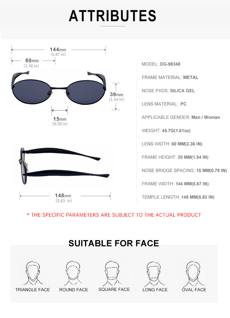 Oval Sunglasses for Women2025New European and American Style Personality Sunglasses with High-end Feel, Sun Protection, Trendy Fashion Glasses