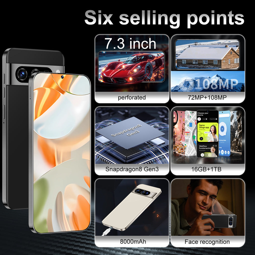 Hot-Selling Smartphones Pixel9 Pro Factory in stock7.3Inch16G+1T All-in-One Machine