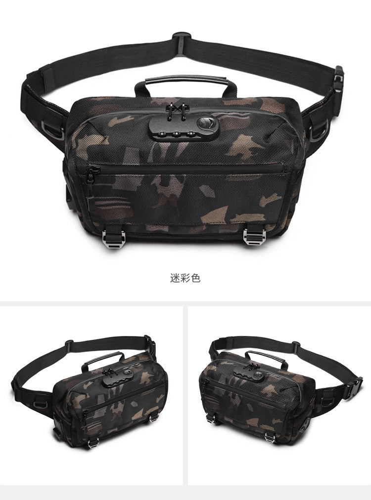 ozuko Multifunctional Waist Bag Men's Anti-Theft Chest Bag Large Capacity Trendy Crossbody Bag Sports Outdoor Shoulder Bag