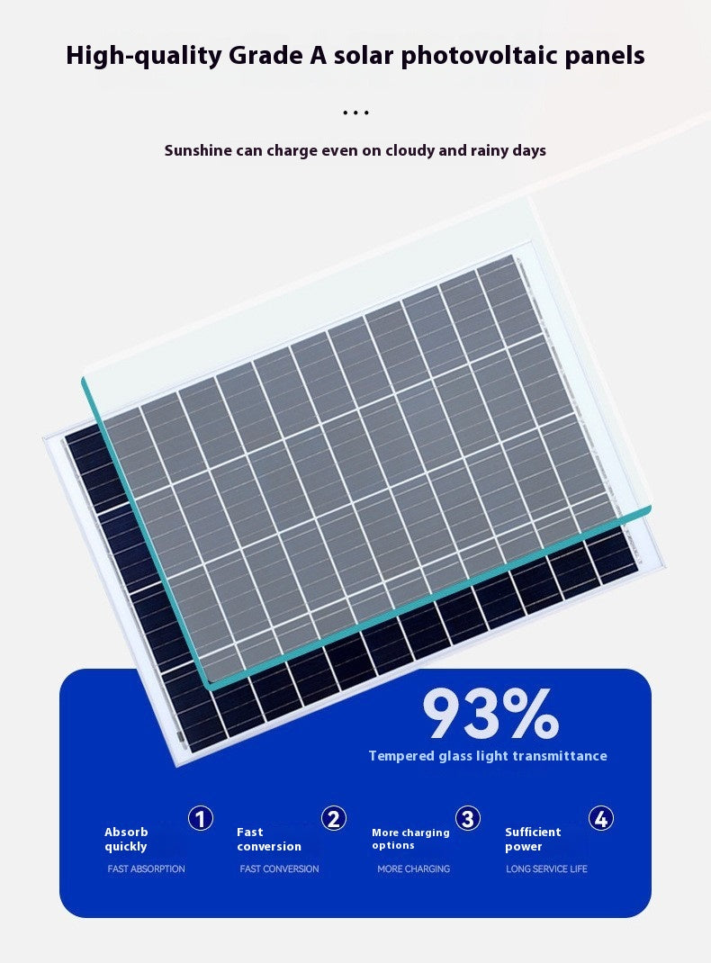 High Power LED Lighting Solar Garden Street Floodlight High-quality Outdoor Lighting Suitable for Roads IP65 Protection Level