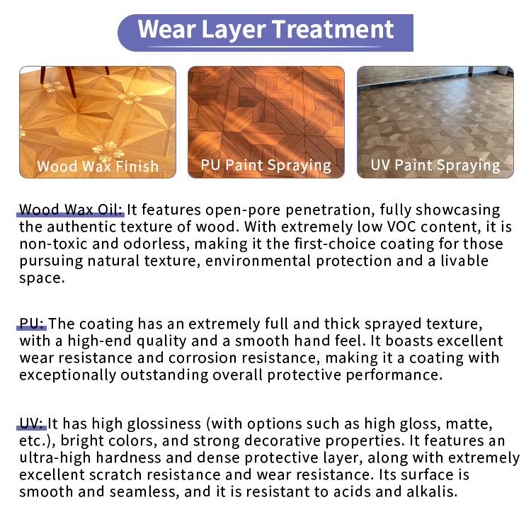 Custom 15mm Solid Wood Oak Lotus Pattern Waterproof Anti-Slip Decorative Laminate Flooring | Premium Engineered Exterior