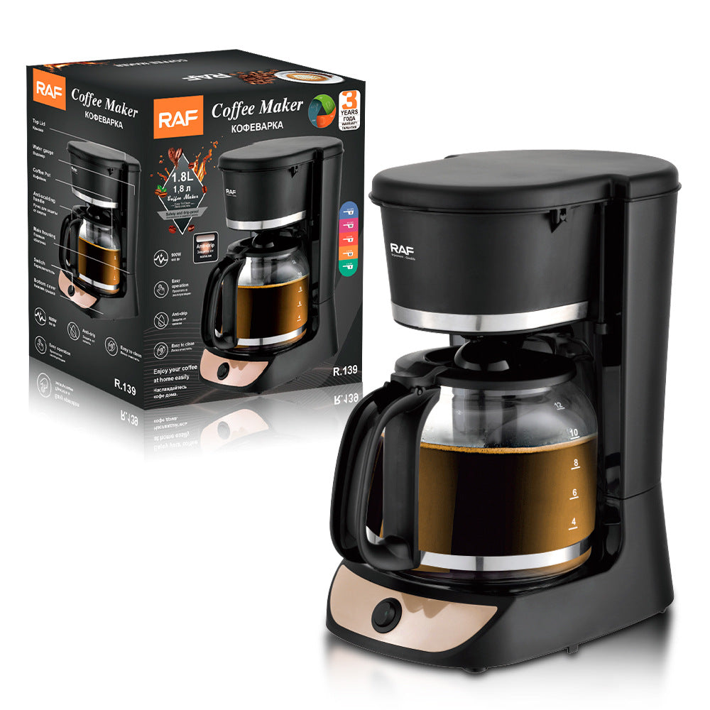 RAF European Standard Drip Coffee Maker Fully Automatic Coffee Pot Drip Filter Insulated American Tea Office Tea Maker