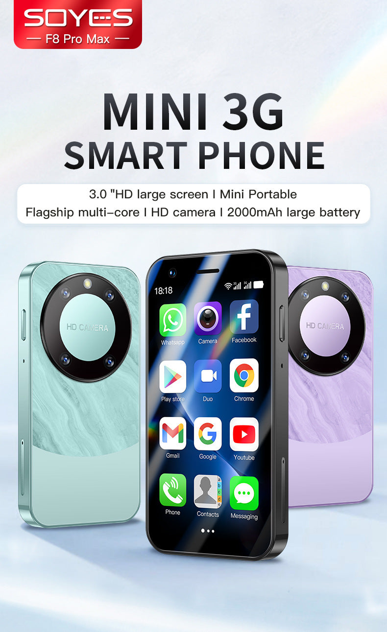 MINF8promax Mini Smart Small Phone3.0Screen3G Network Android Foreign Language