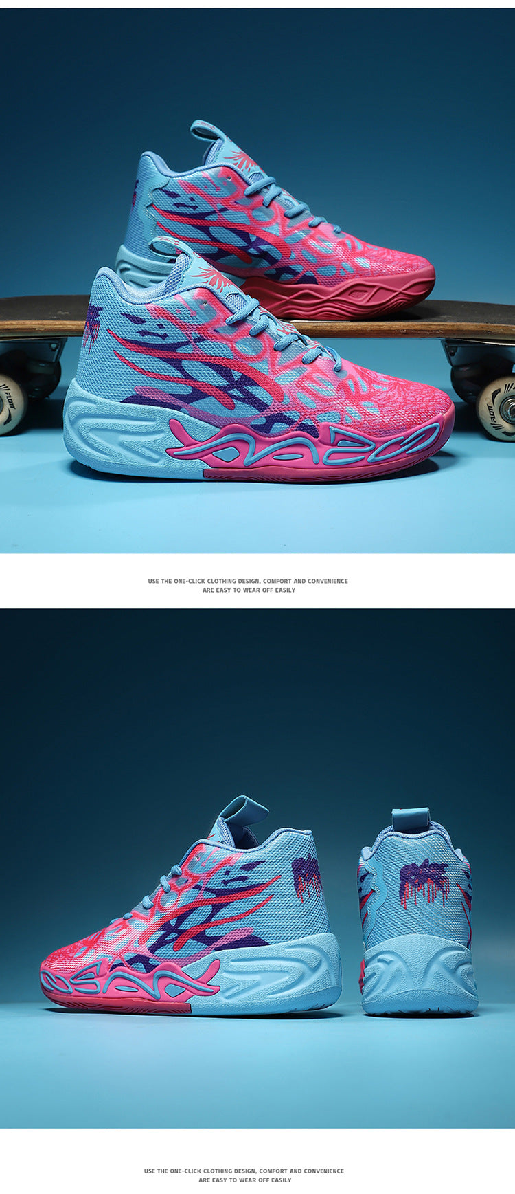 Fashion Trend Basketball Shoes New Youth Mandarin Duck Mesh Breathable Sports Shoes High-Top Training Boots