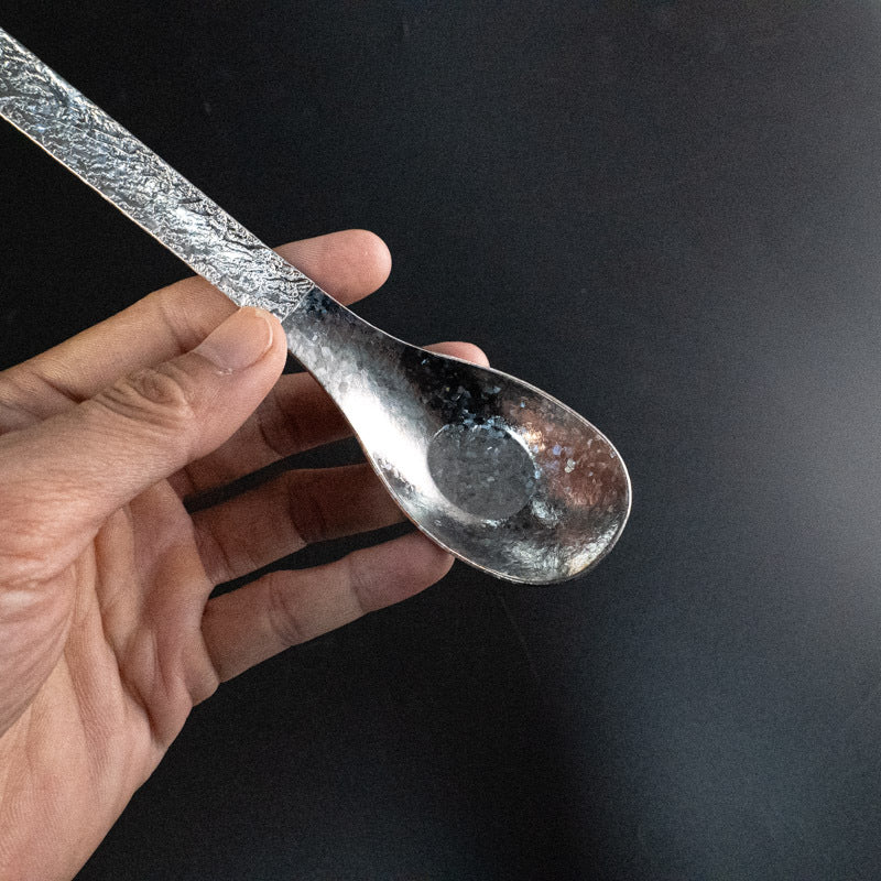 Pure Titanium Crystal Yuanbao Spoon Soup Spoon Crystal Ice Flower Outdoor Camping Lightweight Tableware Dessert Spoon Baby Food Spoon