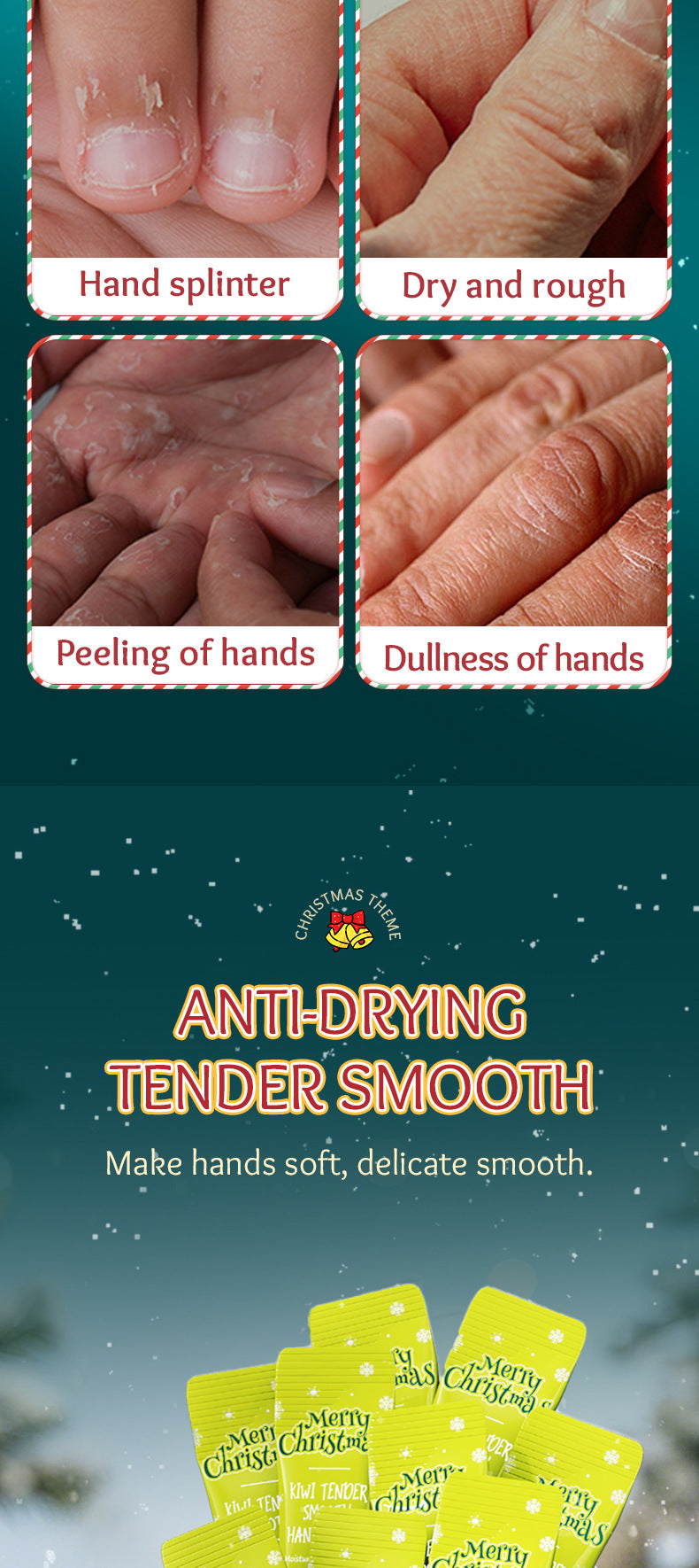 Christmas Kiwi Smooth Hand Cream SADOER Anti-chapped Moisturizing Hand Cream  Wholesale