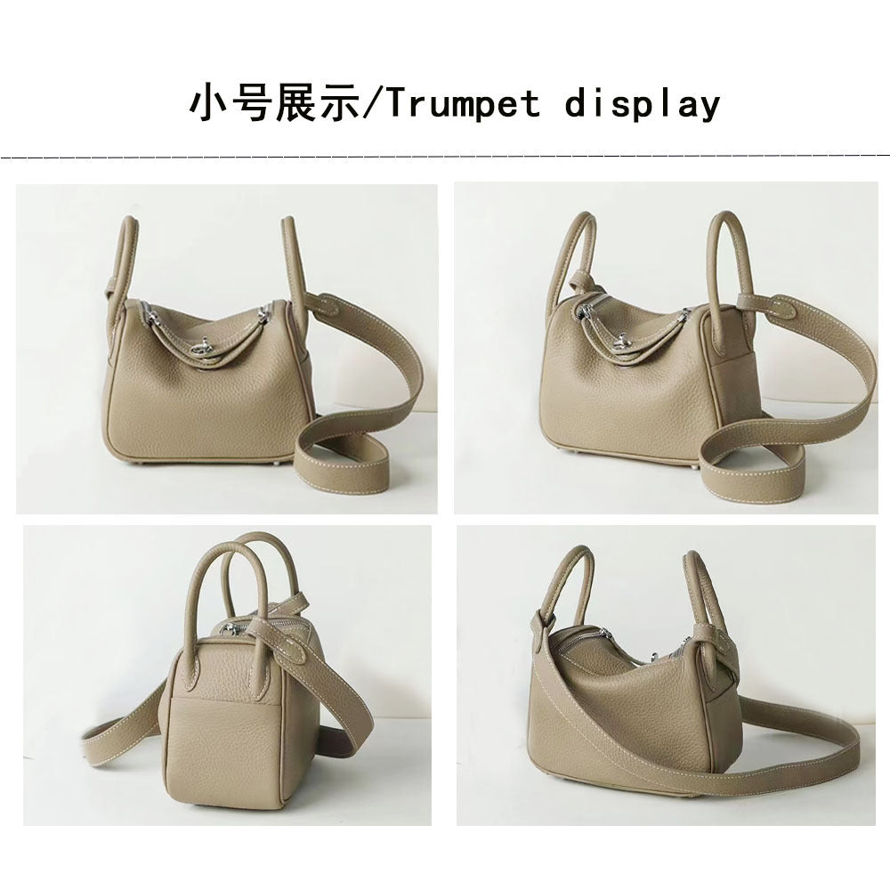 Doctor Genuine Leather Women's Bag2024Handheld Top Layer Cowhide Lychee Pattern Lindy Bag Single Shoulder Handbag Medicine Box Trendy