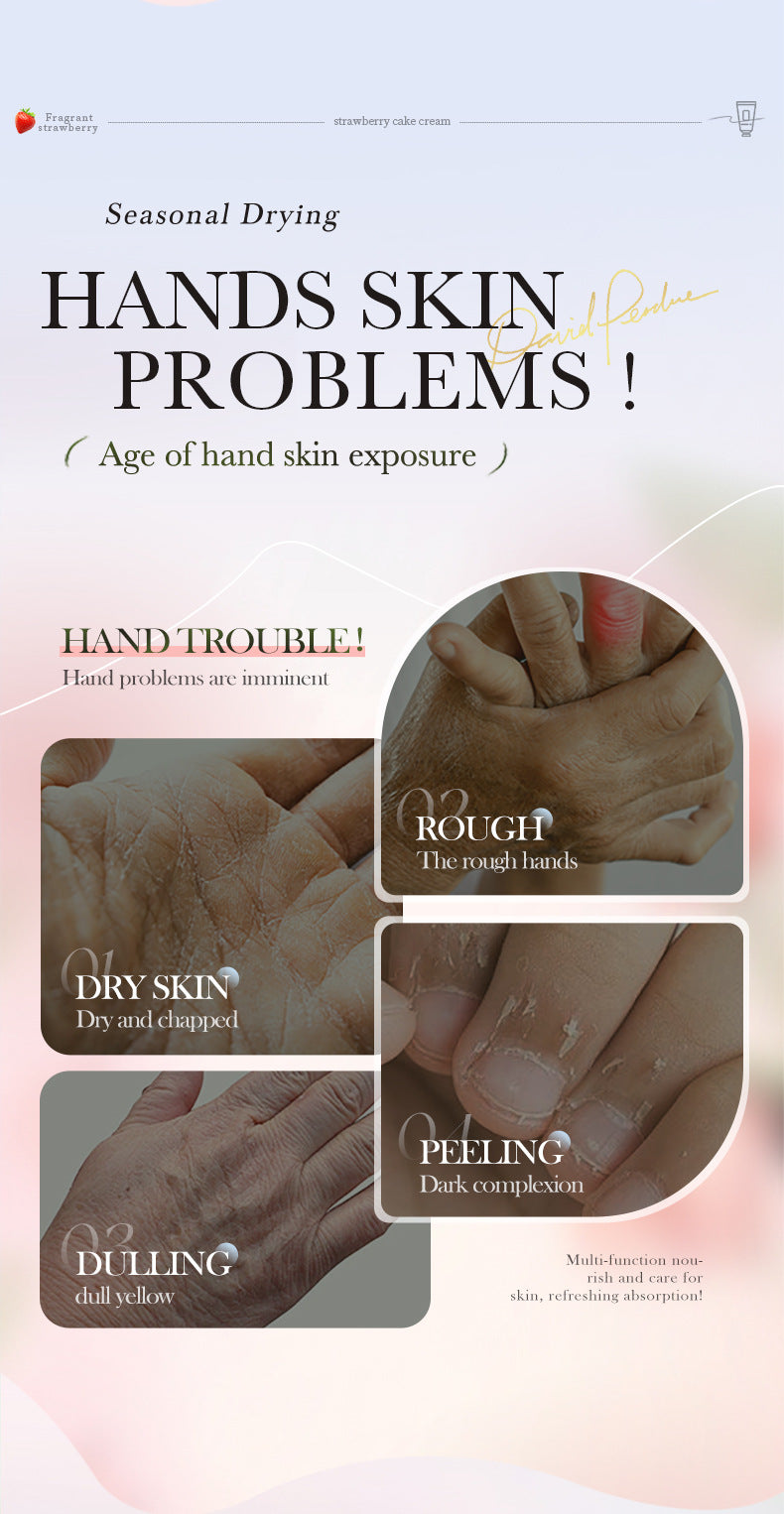 Strawberry Cake Nourishing Hand Cream BIOAOUA Autumn and winter moisturizing hand cream  foreign trade wholesale