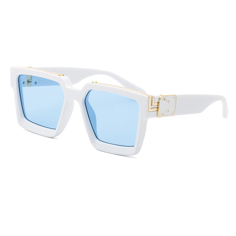 millionaire Large Square Frame Sunglasses for Women, Internet Celebrity Style, 0k Rich Driving Sun Protection Sunglasses for Men86229