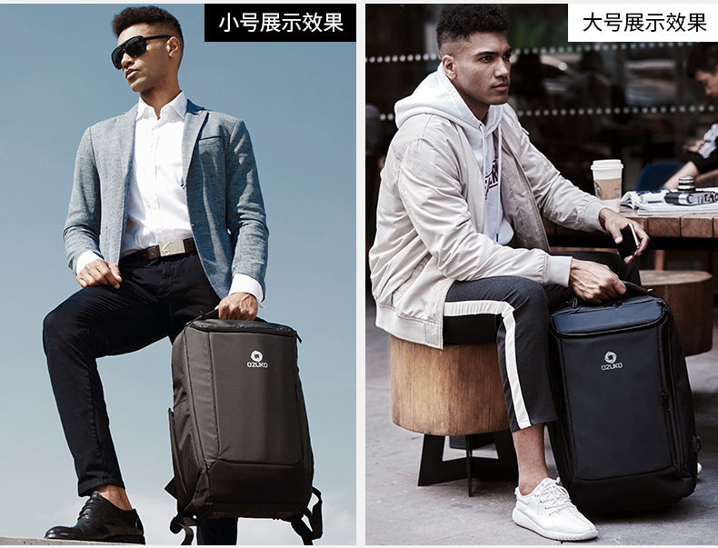 ozuko New business backpack for men, outdoor multifunctional travel bag, waterproof1715-inch Laptop Backpack