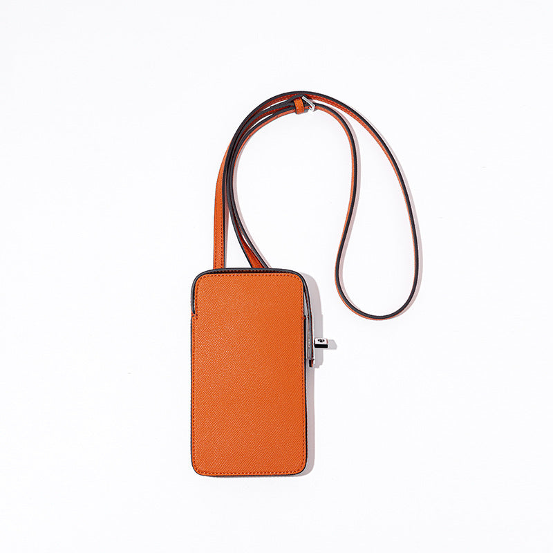 New Fashion Versatile Lock Buckle Phone Bag Solid Color Palm Print Box Bag Simple Mini Crossbody Bag for Women