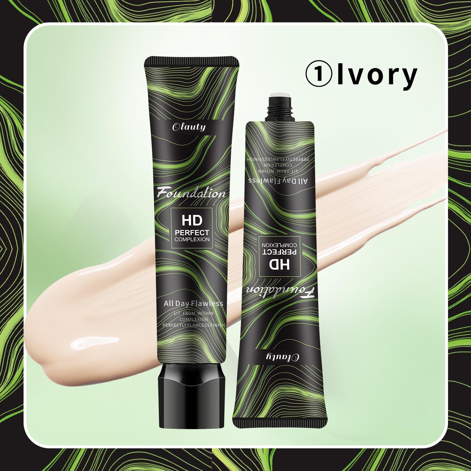 Olauty Liquid foundation waterproof sweatproof moisturizing non-cakey concealer even skin tone natural look makeup
