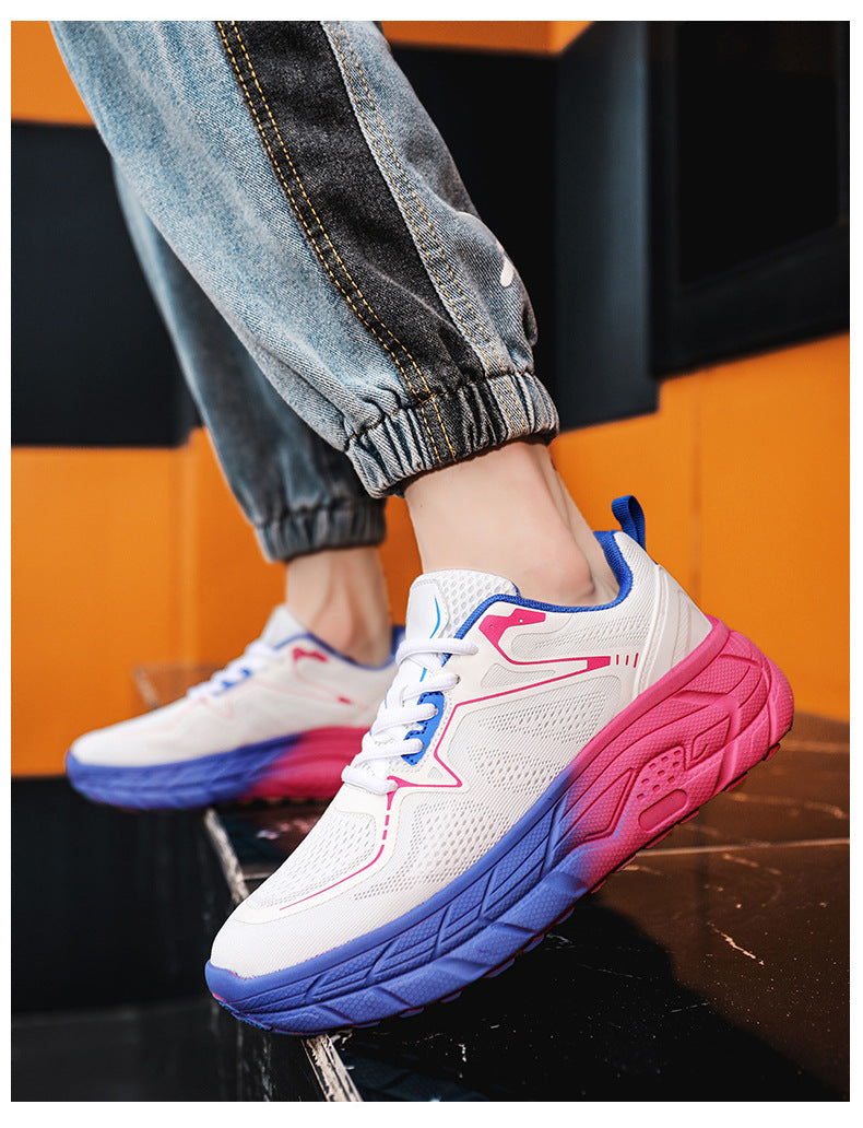 Dropshipping Couple Casual Sports Shoes Student Running Shoes Marathon Running Shoes Jacquard Foreign Trade Live Streaming Men's Shoes