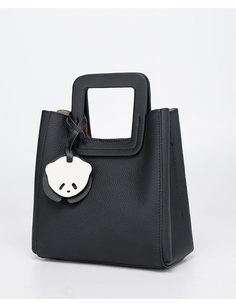 Light Luxury French Style Handheld Small Square Bag for Women, Versatile Shoulder Bag with Small Pendant, Commuter Tote Bag