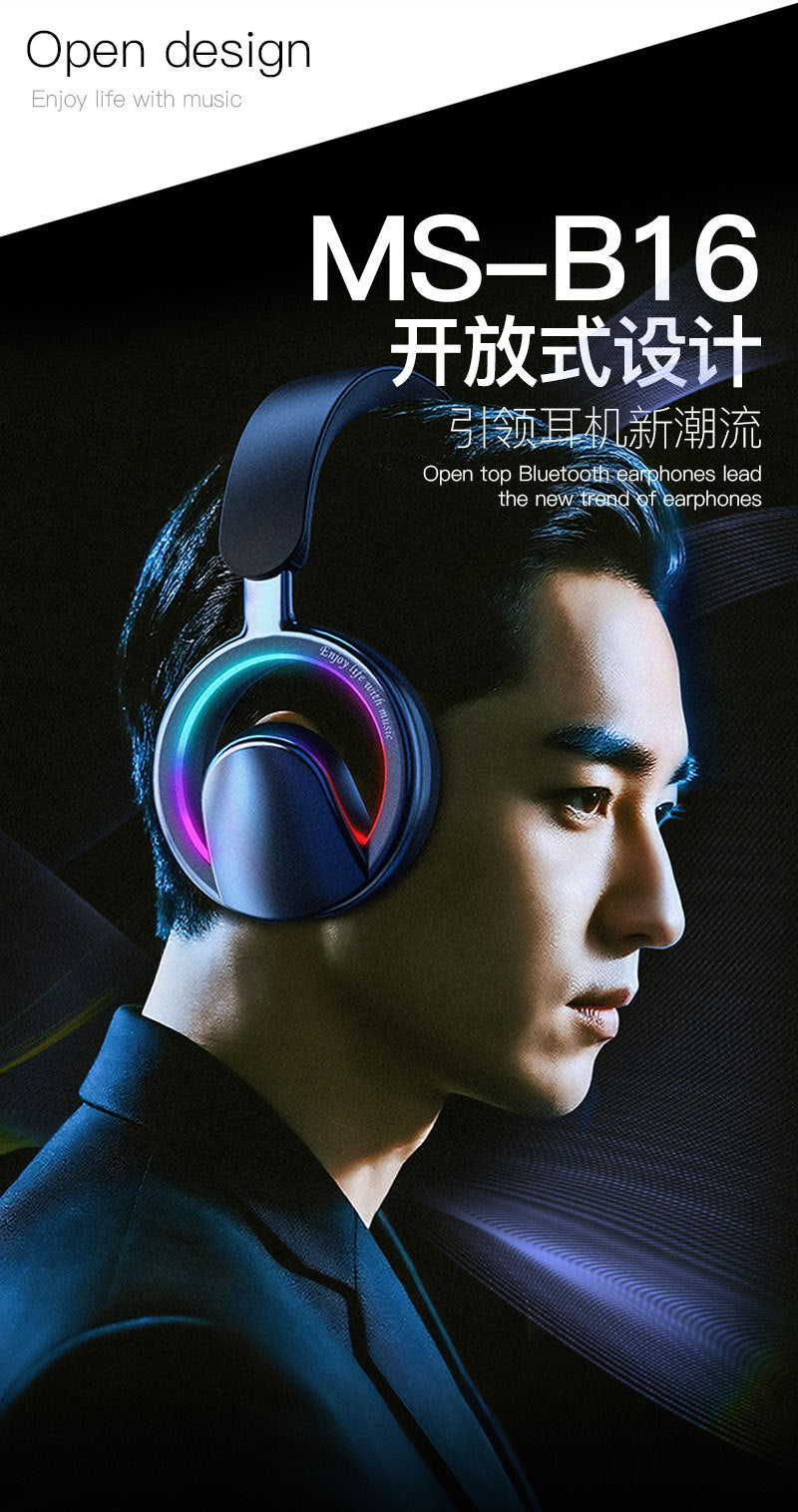 Private Model2025New heavy bass long battery life over-ear headphones ANC Noise-canceling Wireless Bluetooth Earbuds Patent B16