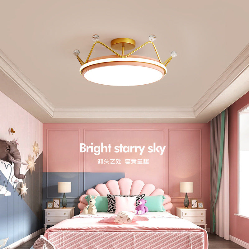 Children's Room Crown Ceiling Lamp led Room Bedroom Lamp Iron Art Boys Girls Energy-saving Eye Protection Cartoon Lamp Wholesale