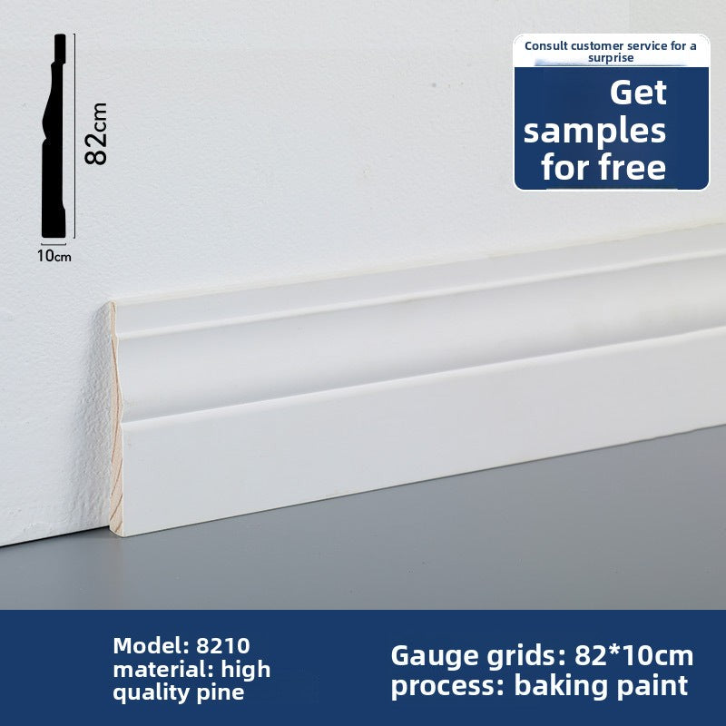 European and American popular pine skirting board, painted decorative trim, skirting line, solid wood skirting board