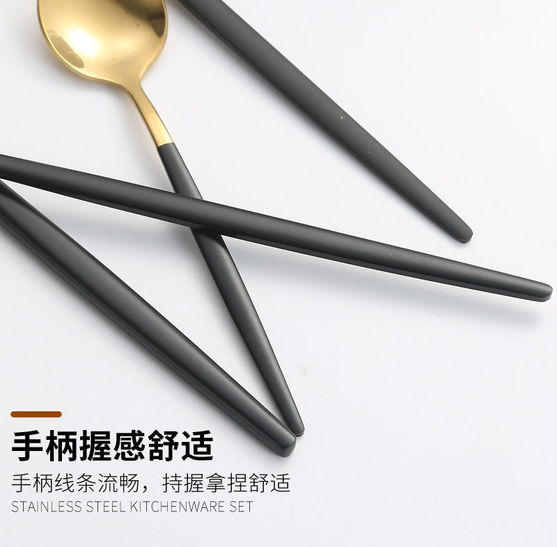 410Stainless Steel Cutlery Western Steak Knife Fork Spoon6People Serving Hotel Restaurant Portugal24Piece Suit